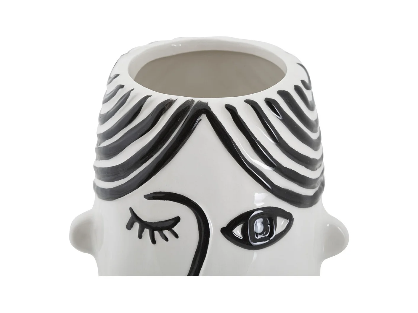 Wazon Dekoracyjny Twarz 31, Biały, 13,2x11,8x26,3 cm, Epikasa