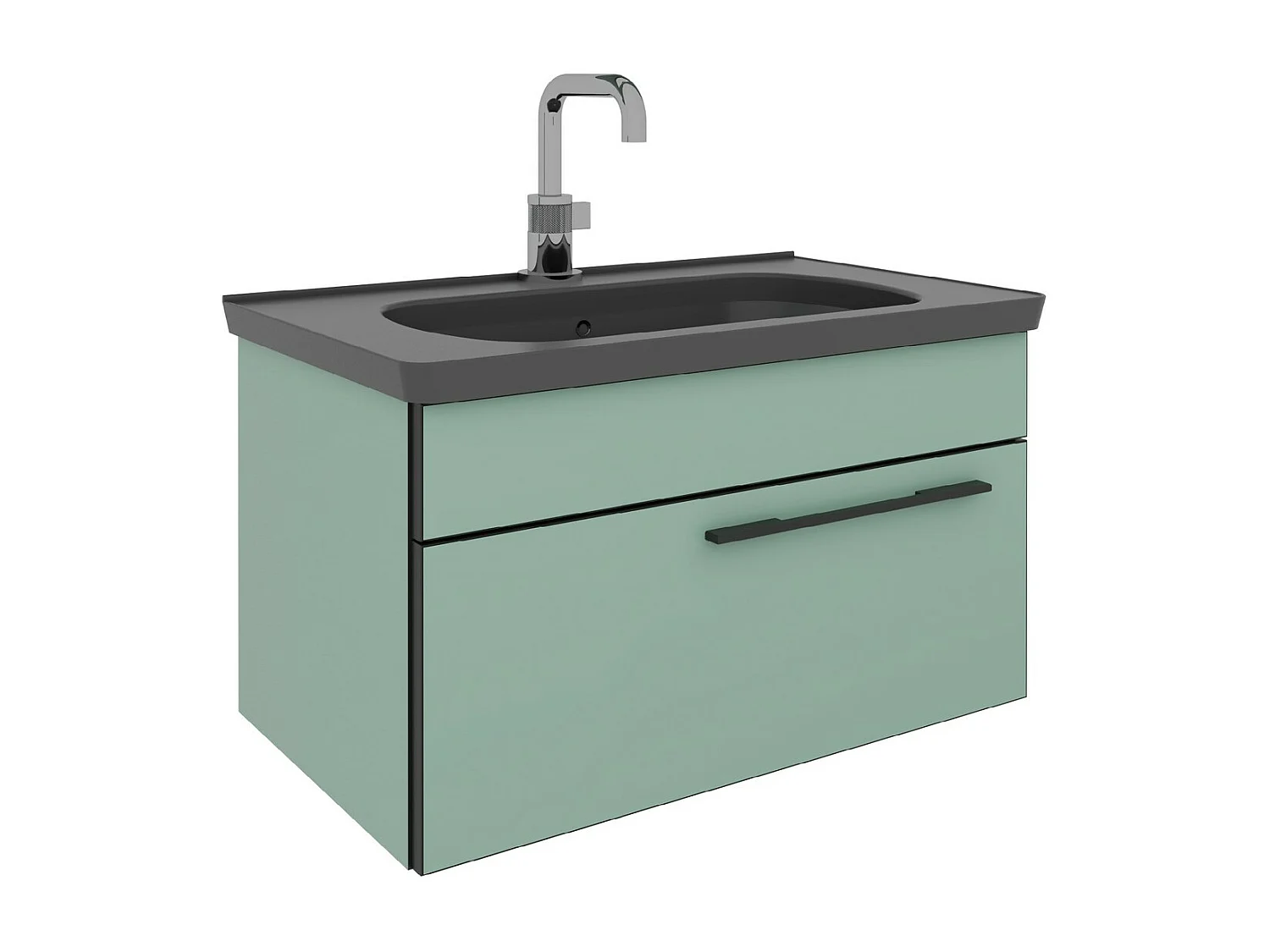 Meuble sous Lavabo Belucci, Vert, 43x76x43 cm, EPIKASA