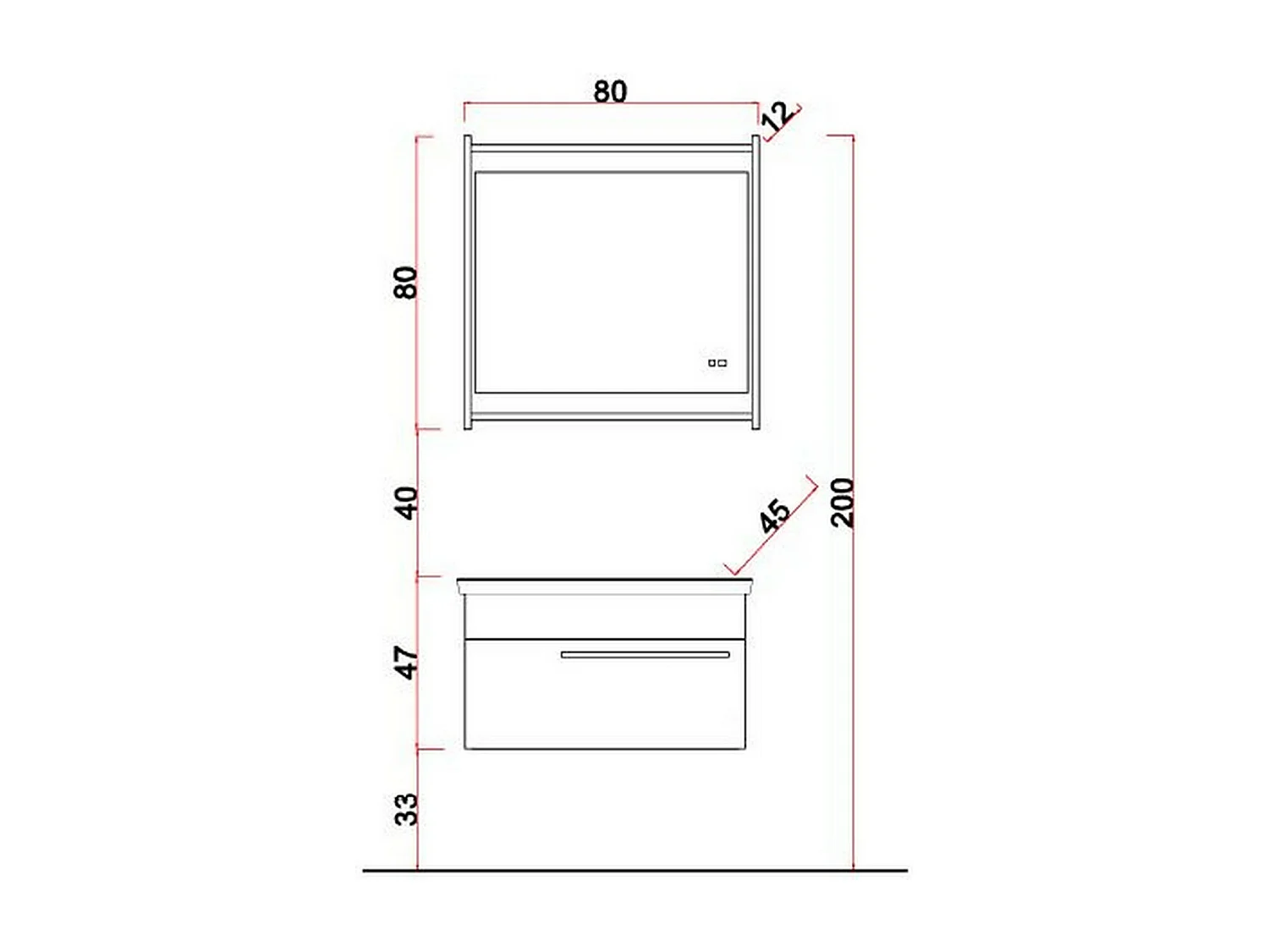 Meuble sous Lavabo Belucci, Vert, 43x76x43 cm, EPIKASA