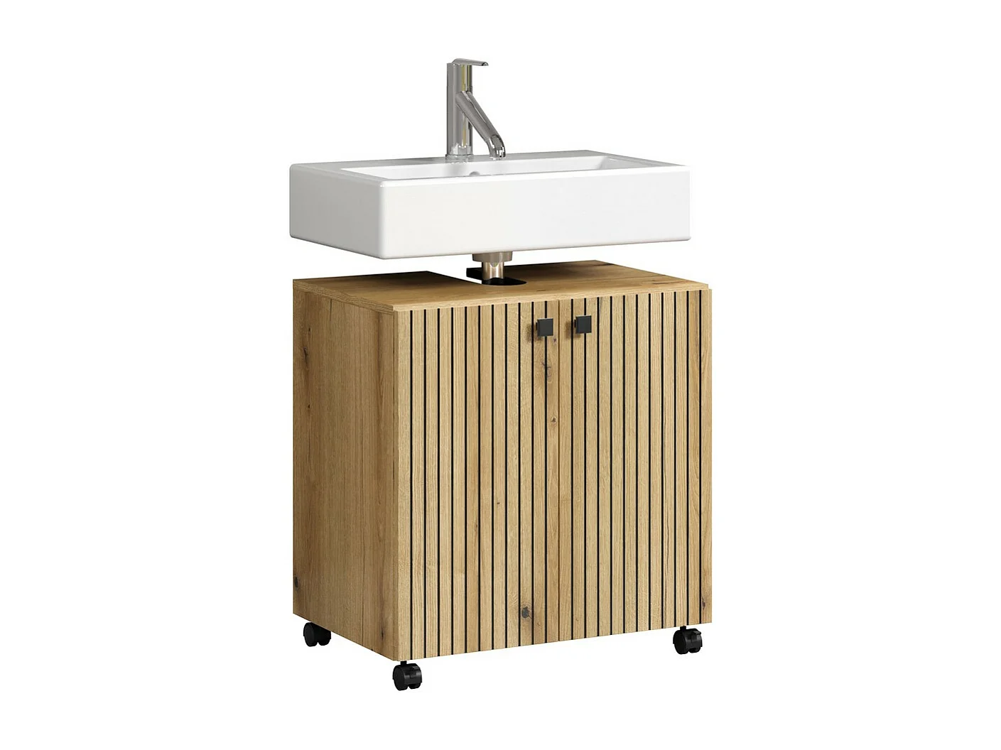 Meuble de Salle de Bain Sous Lavabo Pure, Marron, 60x42x64 cm, Seven Design