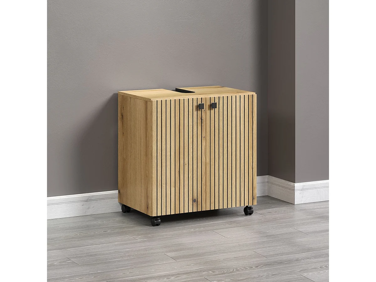 Meuble de Salle de Bain Sous Lavabo Pure, Marron, 60x42x64 cm, Seven Design