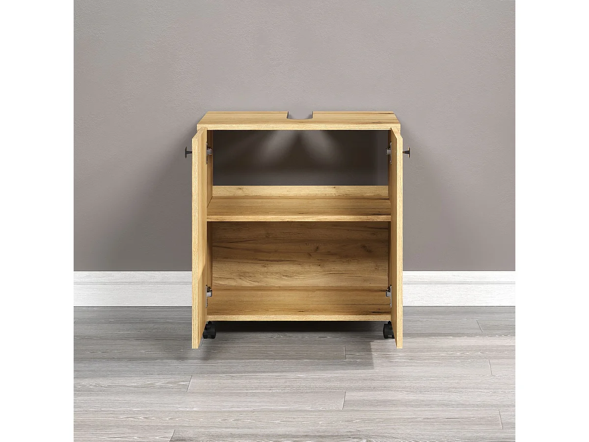 Meuble de Salle de Bain Sous Lavabo Pure, Marron, 60x42x64 cm, Seven Design