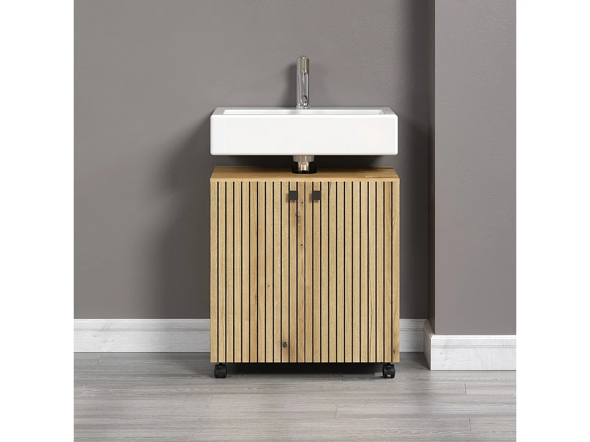 Meuble de Salle de Bain Sous Lavabo Pure, Marron, 60x42x64 cm, Seven Design