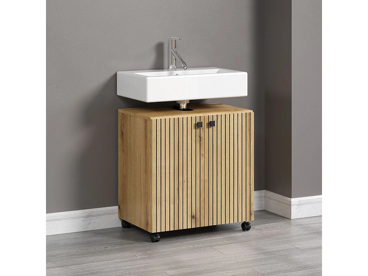 Meuble de Salle de Bain Sous Lavabo Pure, Marron, 60x42x64 cm, Seven Design
