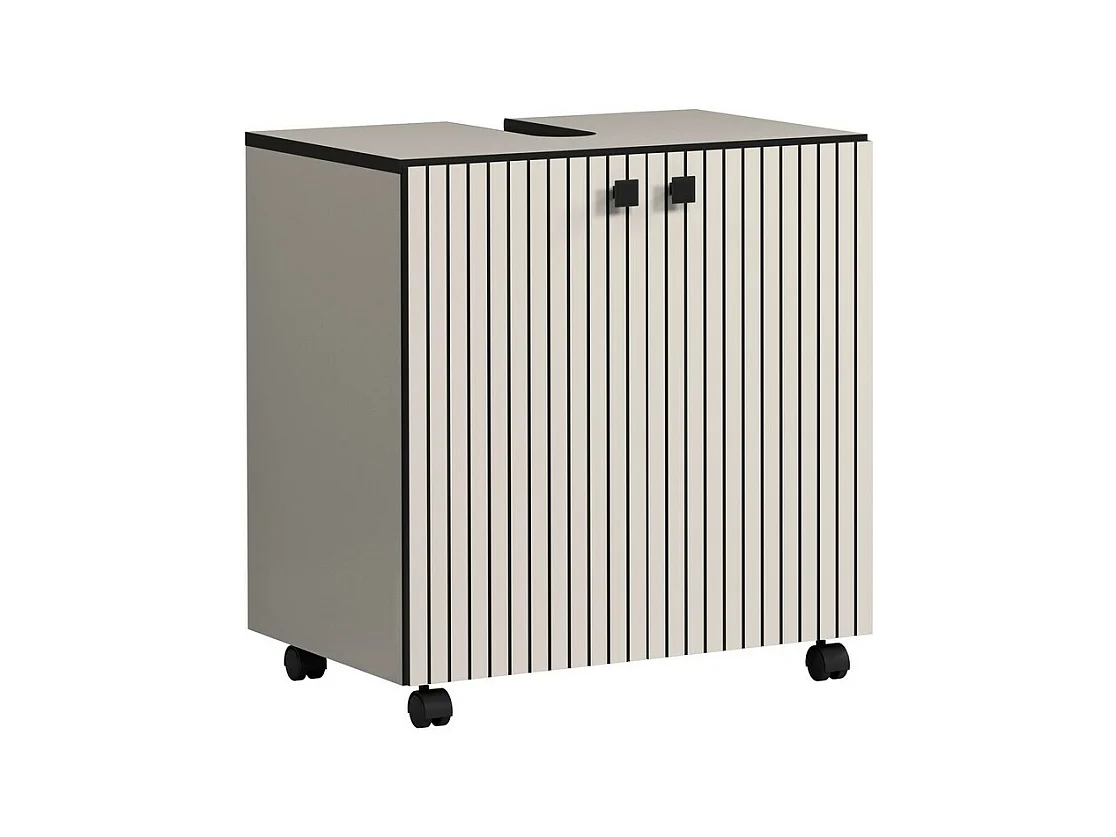 Meuble de Salle de Bain Sous Lavabo Pure, Gris, 60x42x64 cm, Seven Design