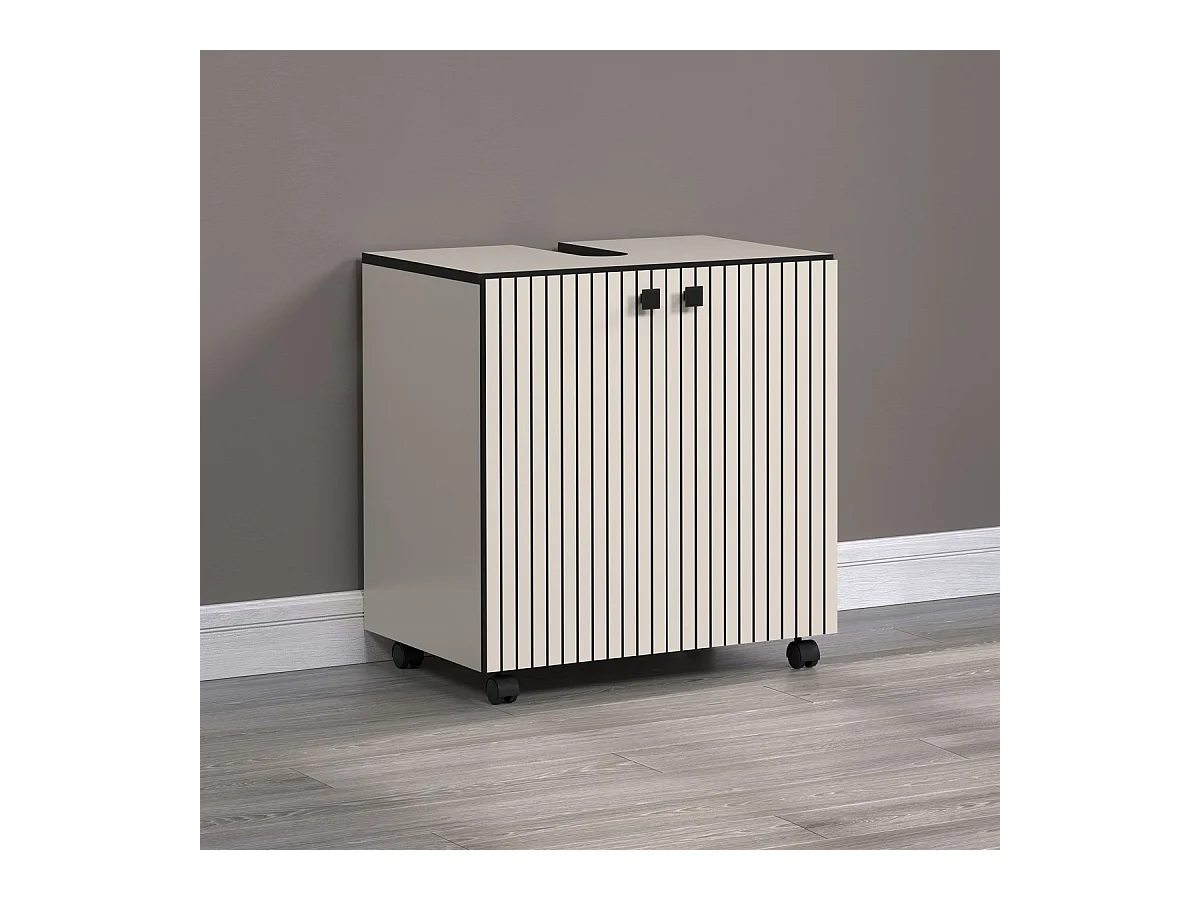 Meuble de Salle de Bain Sous Lavabo Pure, Gris, 60x42x64 cm, Seven Design