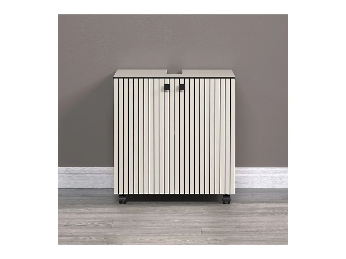 Meuble de Salle de Bain Sous Lavabo Pure, Gris, 60x42x64 cm, Seven Design