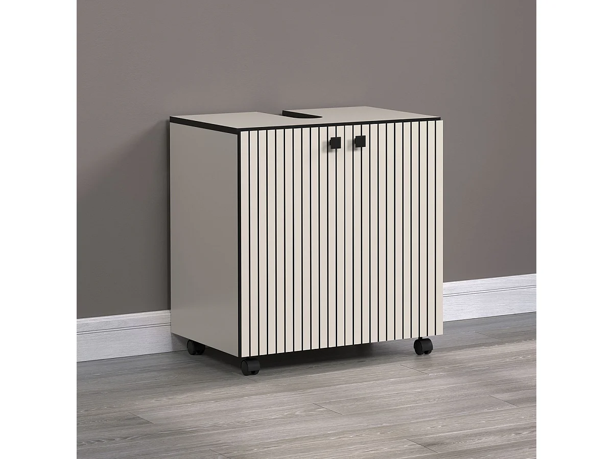 Meuble de Salle de Bain Sous Lavabo Pure, Gris, 60x42x64 cm, Seven Design