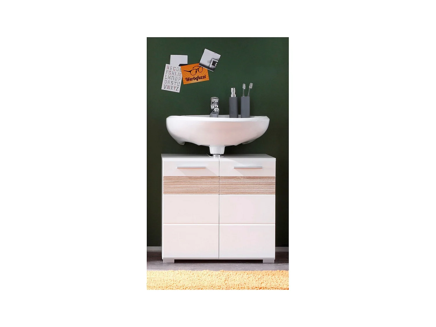 Mobile Sotto Lavabo Mezzo, Bianco, 60x56x34 cm, EPIKASA