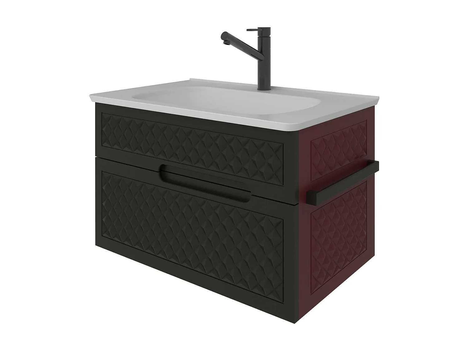 Meuble sous Lavabo Optima, Noir, 43x76x46 cm, EPIKASA