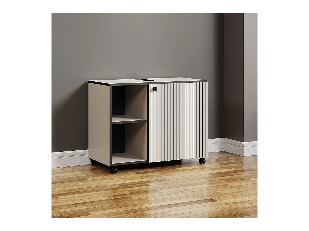 Badkamermeubel onder de Wastafel Pure, Grijs, 80x42x64 cm, Seven Design