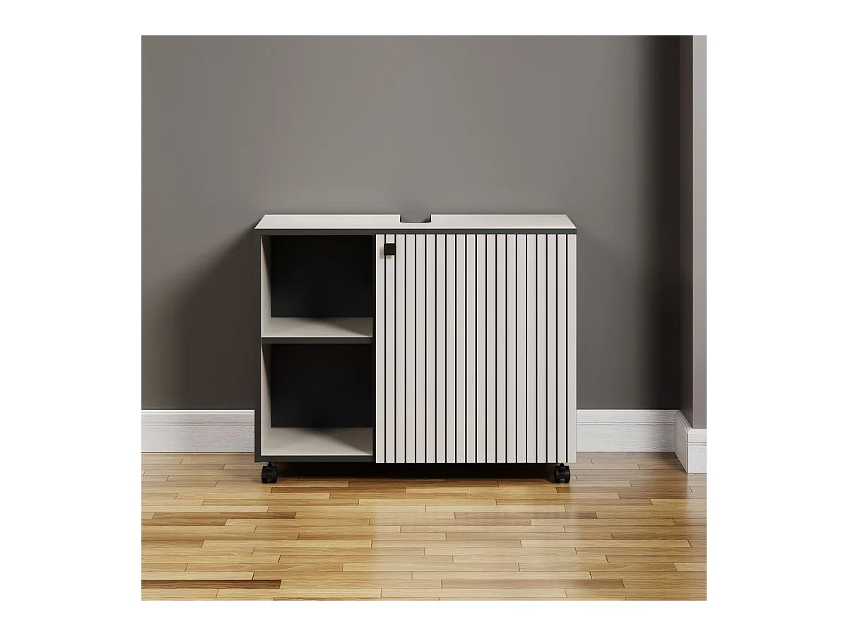 Badkamermeubel onder de Wastafel Pure, Grijs, 80x42x64 cm, Seven Design