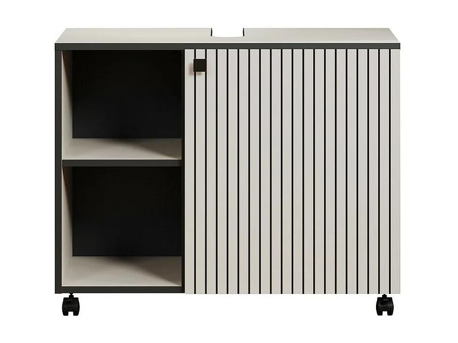 Meuble de Salle de Bain Sous Lavabo Pure, Gris, 80x42x64 cm, Seven Design