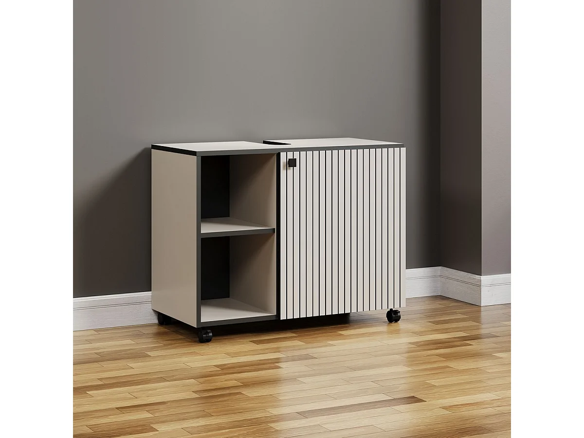 Meuble de Salle de Bain Sous Lavabo Pure, Gris, 80x42x64 cm, Seven Design