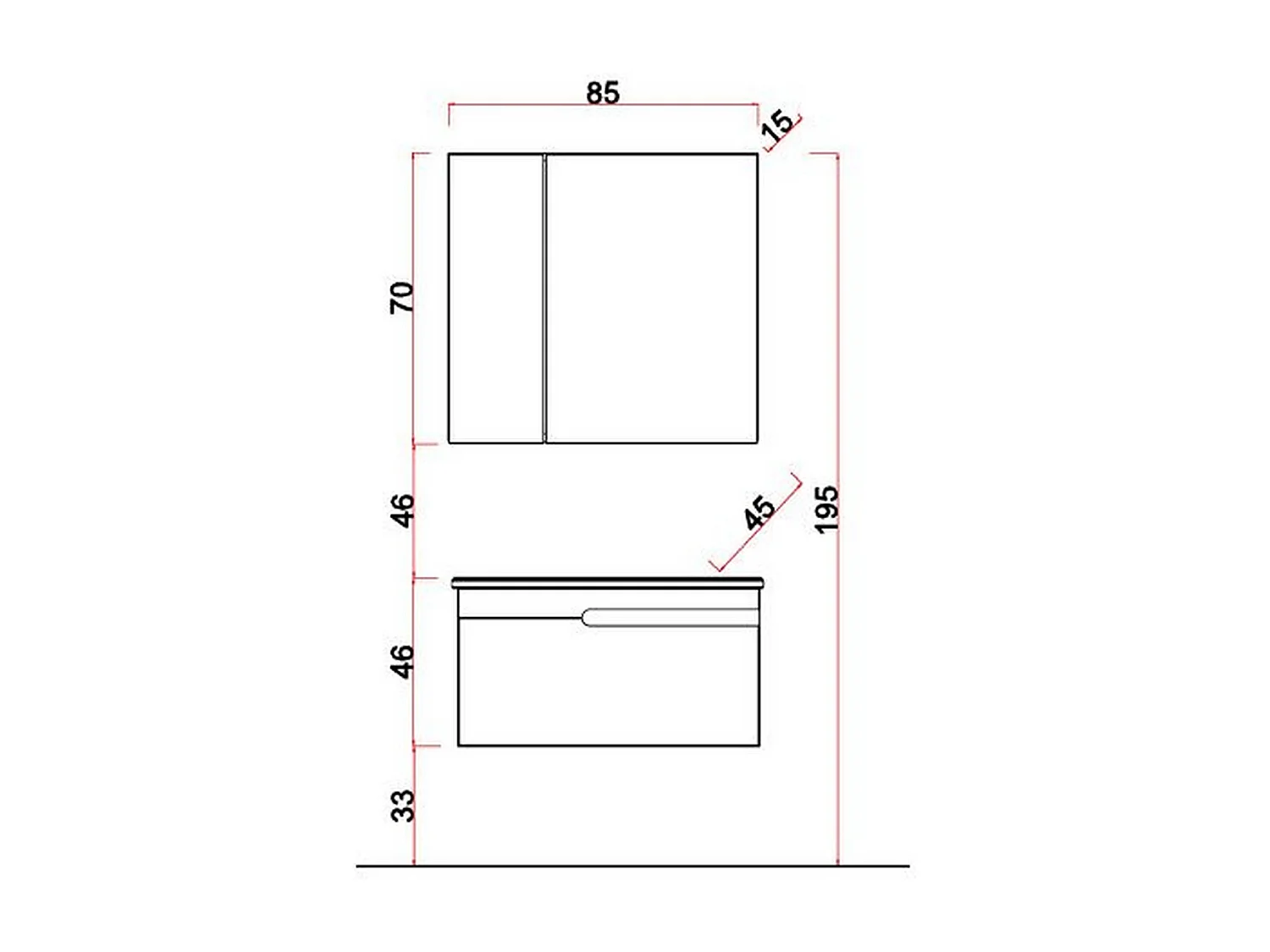 Meuble sous Lavabo Napa, Blanc, 43x82x50 cm, Epikasa