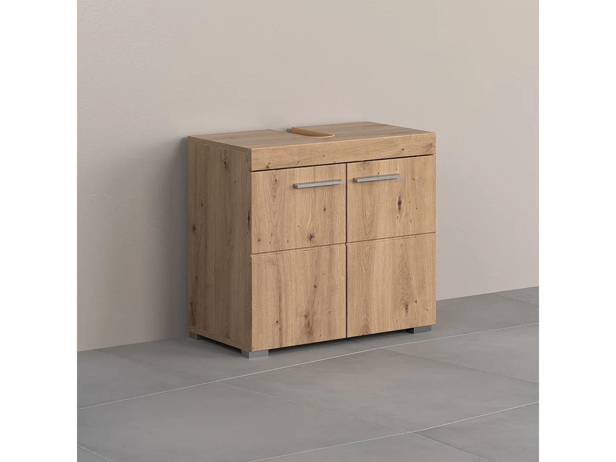 Meuble de Salle de Bain Sous Lavabo Amanda, Marron, 60x34x56 cm, Seven Design