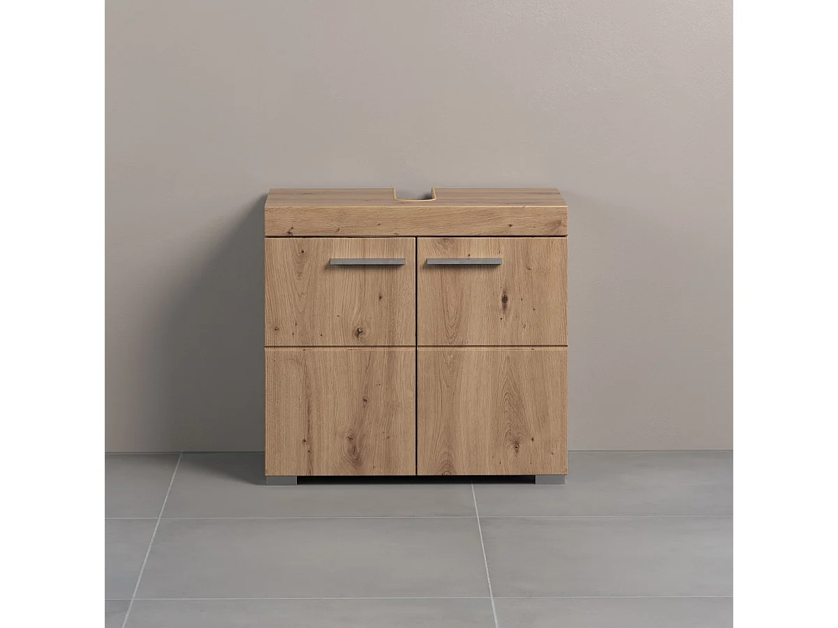 Meuble de Salle de Bain Sous Lavabo Amanda, Marron, 60x34x56 cm, Seven Design