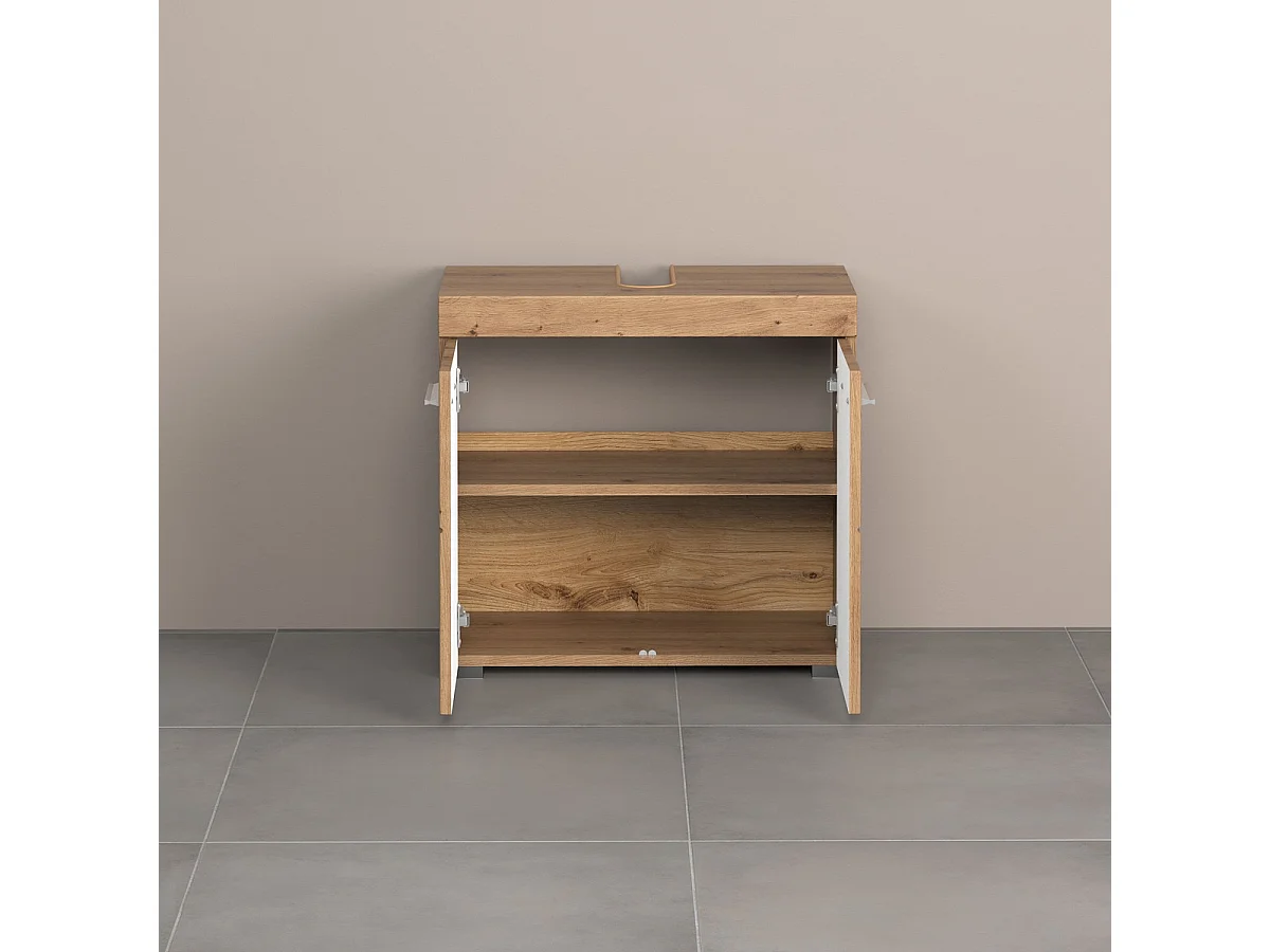 Meuble de Salle de Bain Sous Lavabo Amanda, Marron, 60x34x56 cm, Seven Design