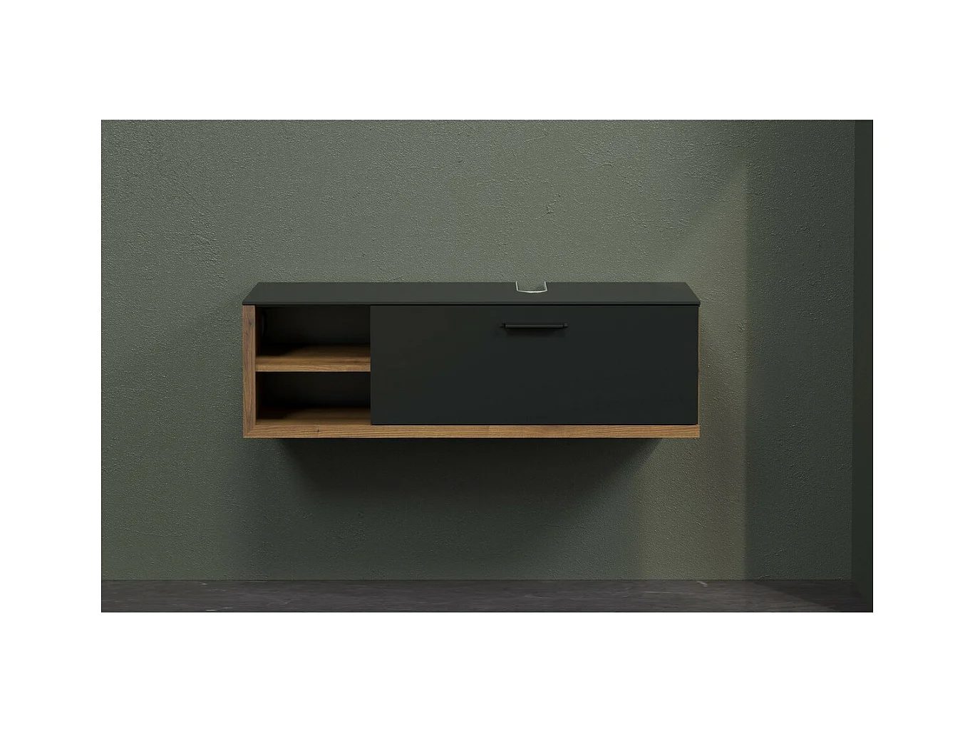 Badkamermeubel onder de Wastafel Synnax, Antraciet, 120x45x36 cm, Seven Design