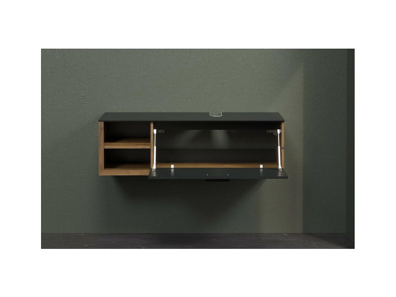 Badkamermeubel onder de Wastafel Synnax, Antraciet, 120x45x36 cm, Seven Design