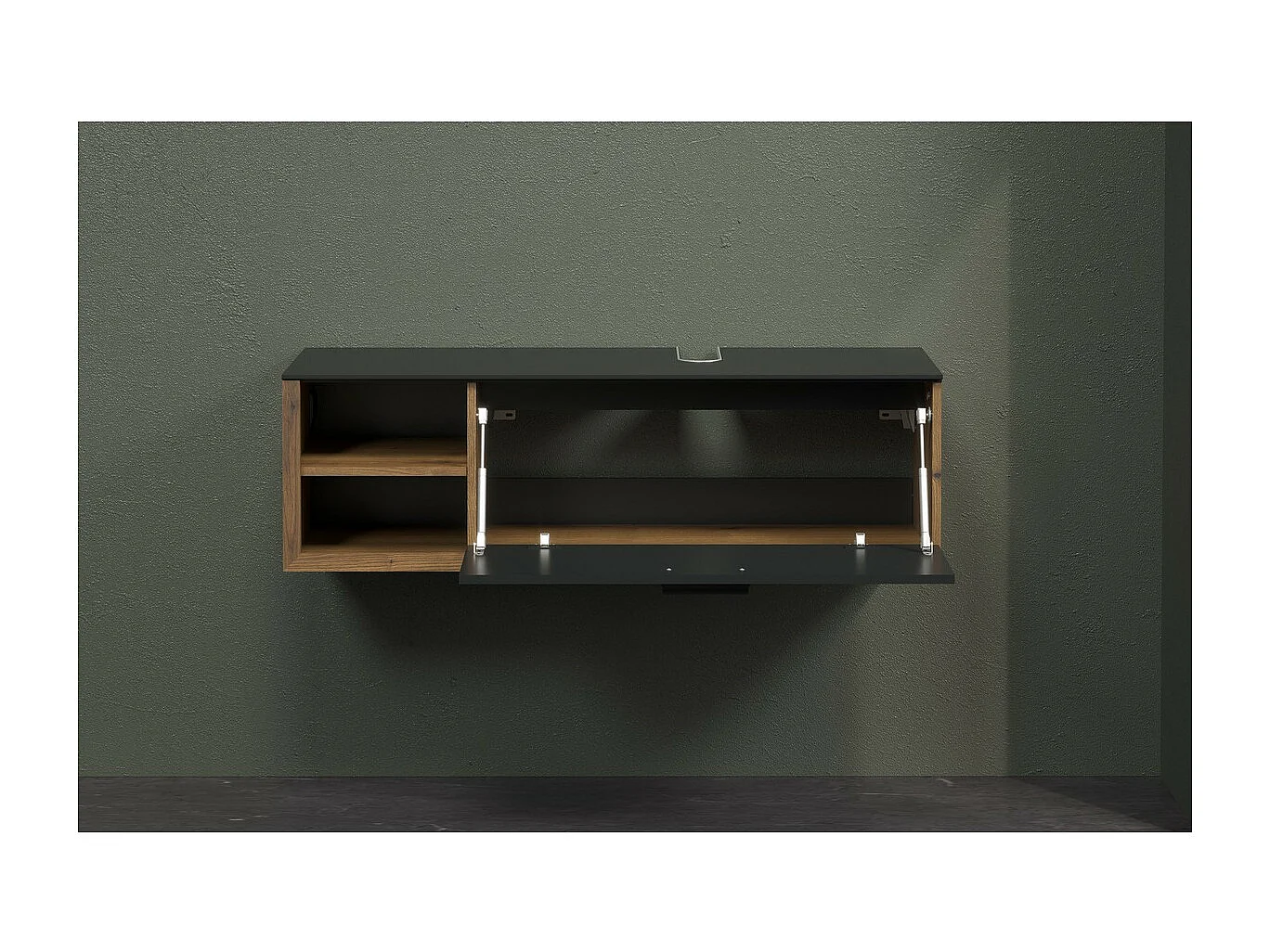 Meuble de Salle de Bain Sous Lavabo Synnax, Anthracite, 120x45x36 cm, Seven Design