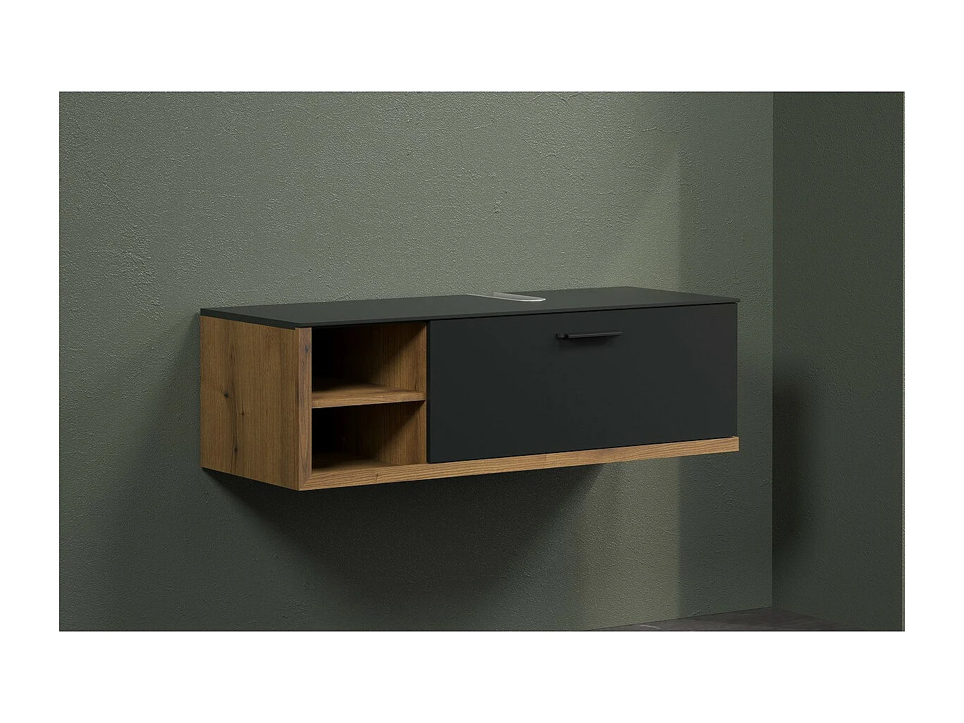 Meuble de Salle de Bain Sous Lavabo Synnax, Anthracite, 120x45x36 cm, Seven Design