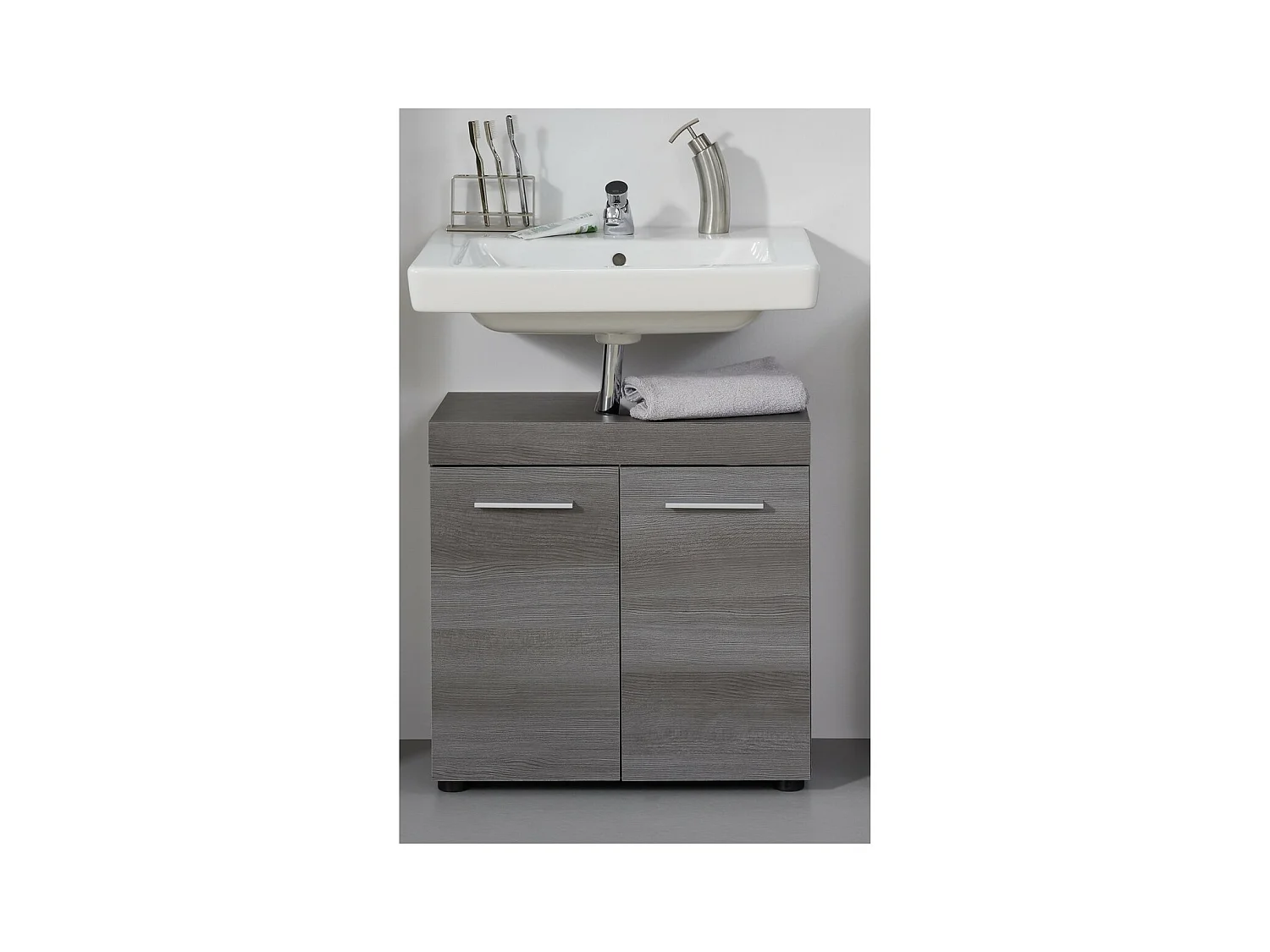 Badkamermeubel onder de Wastafel Moon, Grijs, 58x31x57 cm, Seven Design