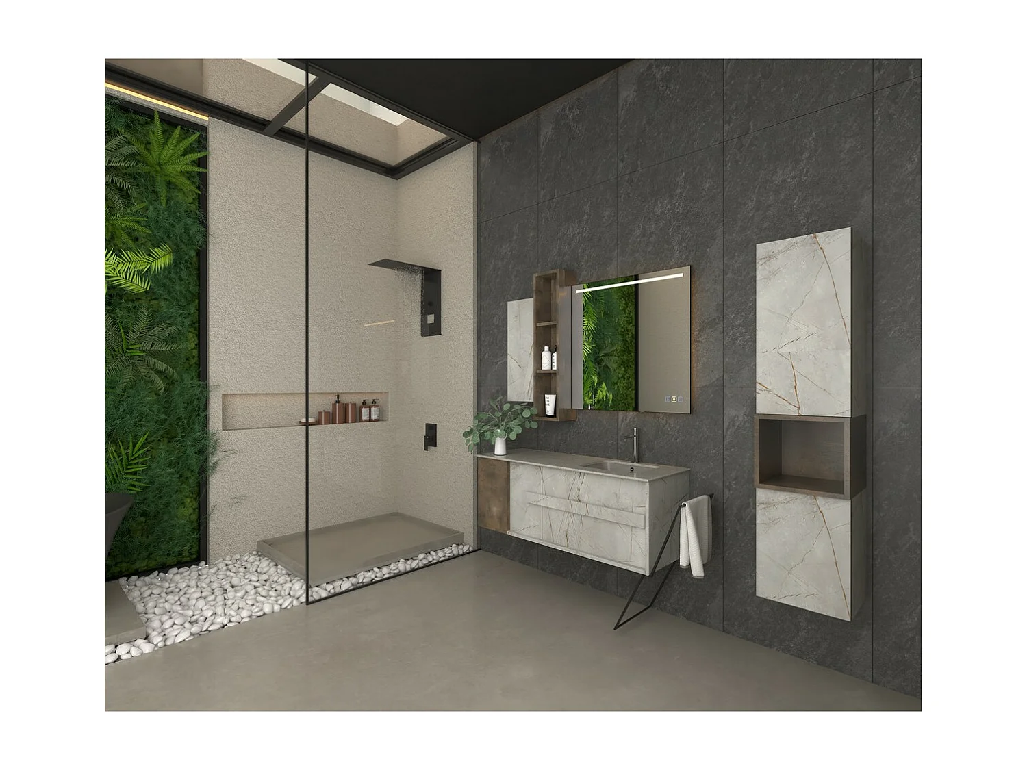 Onder Wastafel Eenheid Space, Grijs, 47x120x43 cm, EPIKASA