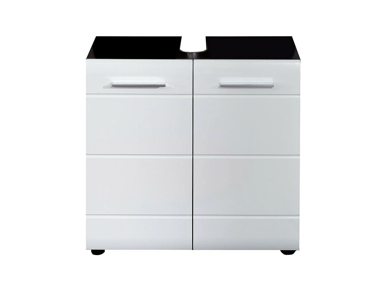 Meuble de Salle de Bain Sous Lavabo Line, Blanc, 60x31x57 cm, Seven Design