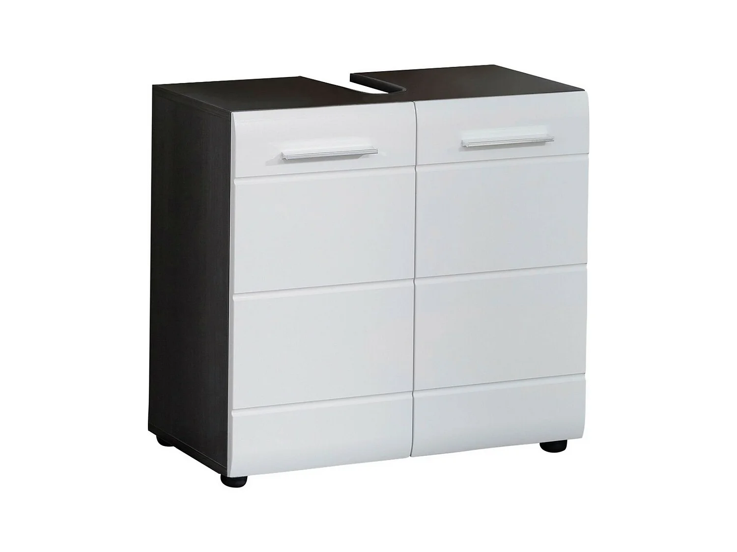 Meuble de Salle de Bain Sous Lavabo Line, Blanc, 60x31x57 cm, Seven Design