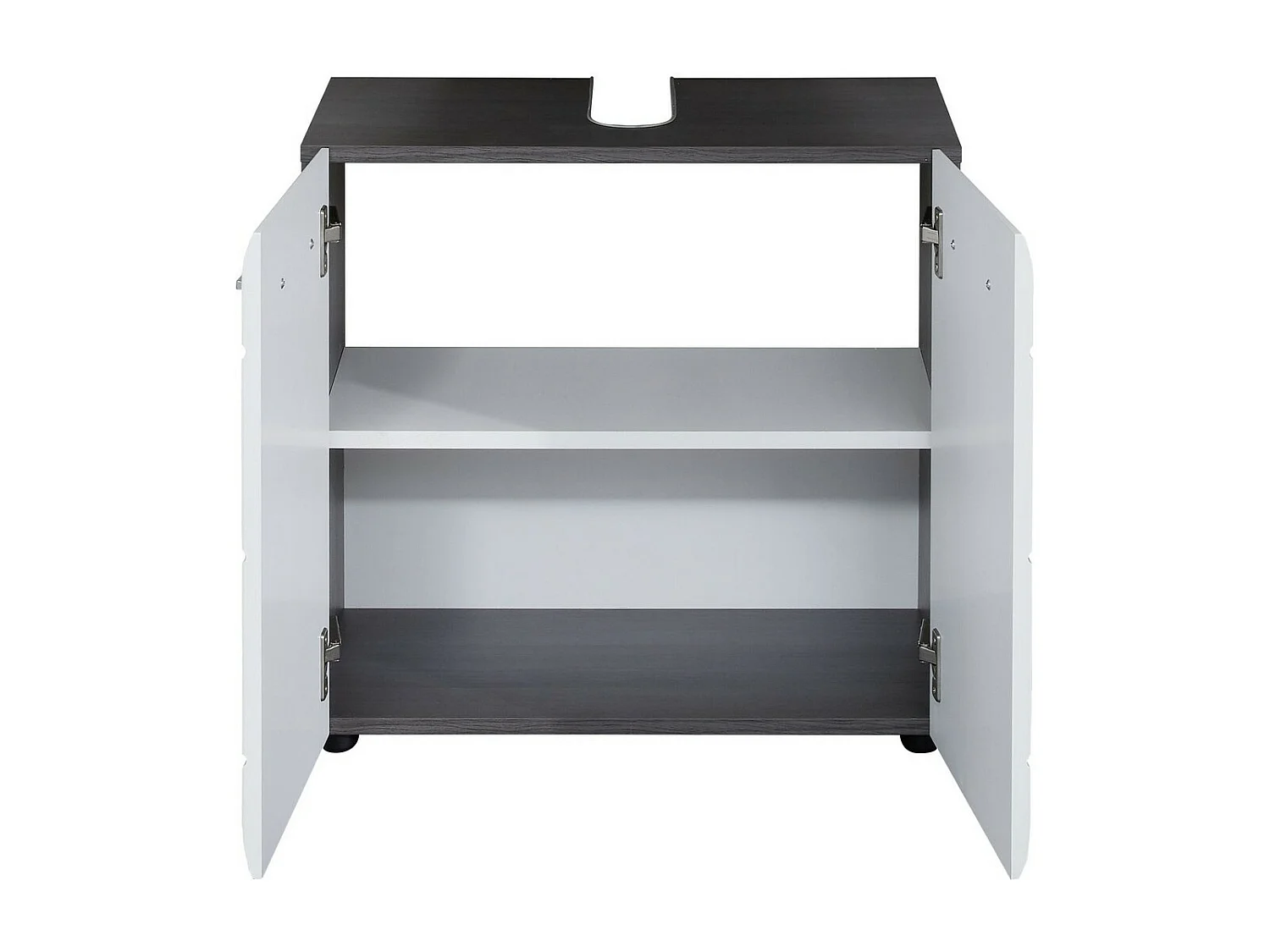 Meuble de Salle de Bain Sous Lavabo Line, Blanc, 60x31x57 cm, Seven Design