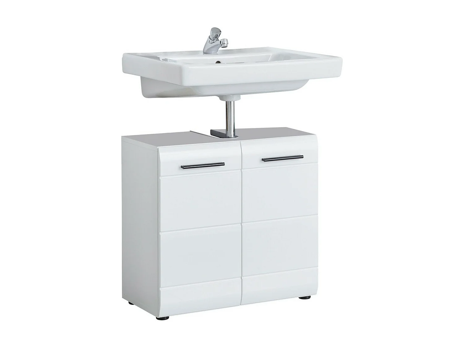 Meuble de Salle de Bain Sous Lavabo Skin, Blanc, 60x31x56 cm, Seven Design