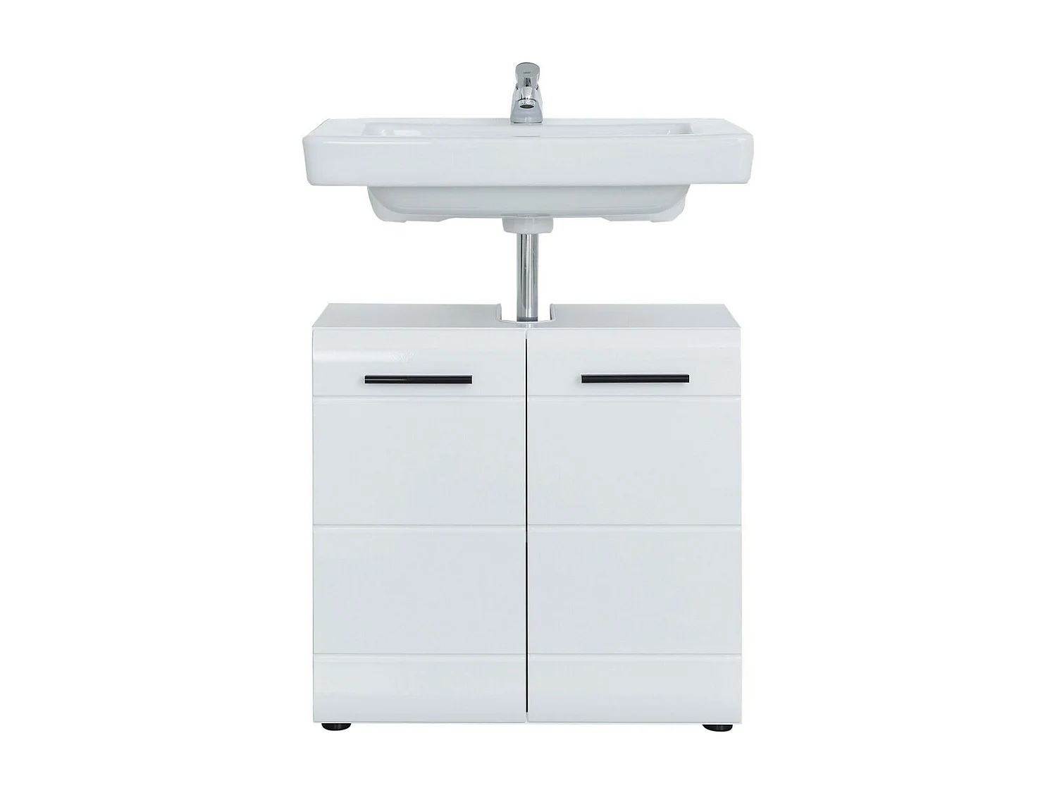 Meuble de Salle de Bain Sous Lavabo Skin, Blanc, 60x31x56 cm, Seven Design