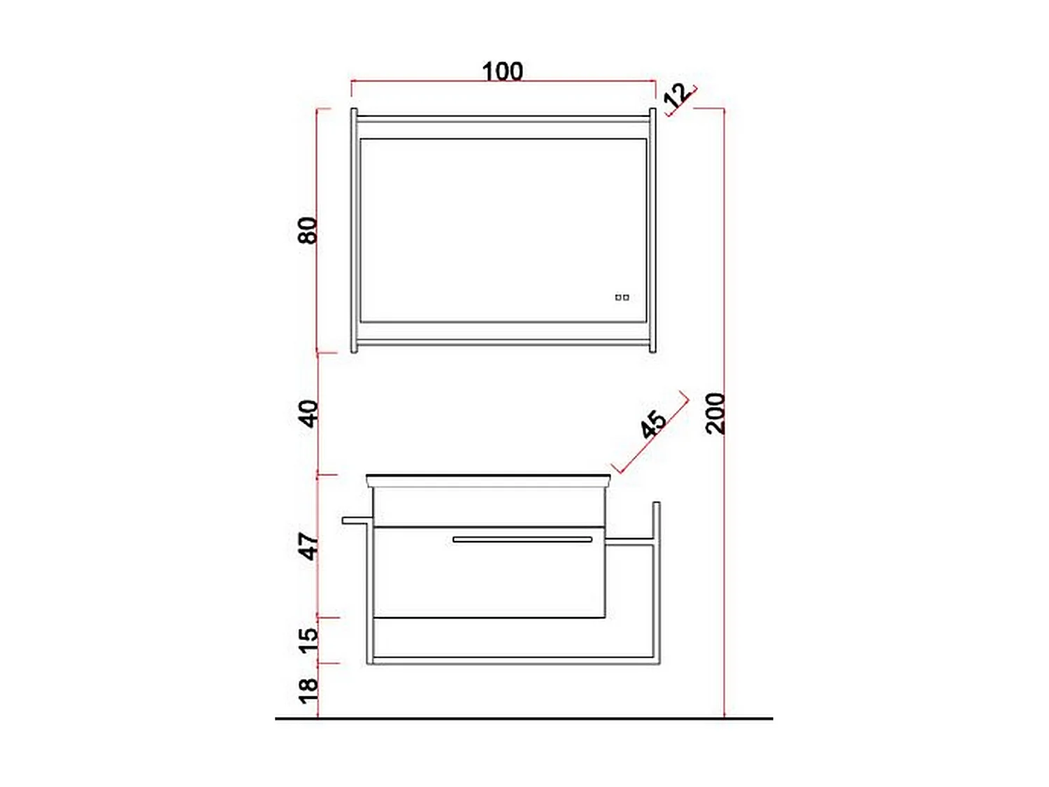 Meuble sous Lavabo Belucci, Vert, 43x96x58 cm, EPIKASA