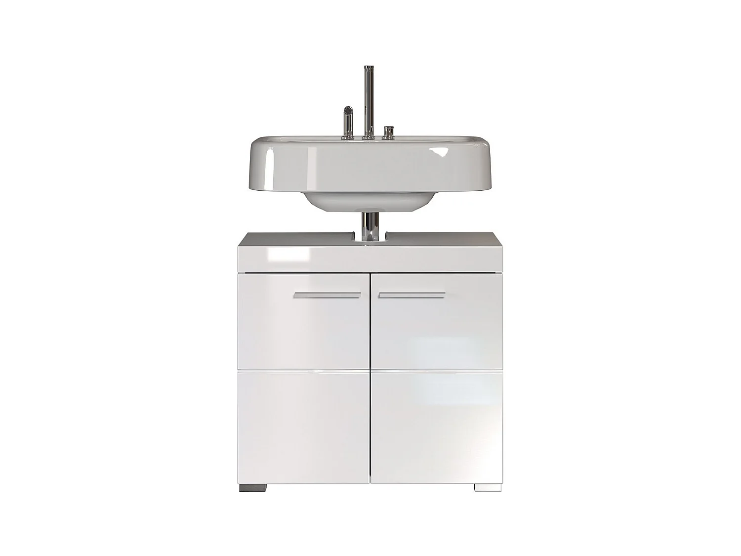 Meuble de Salle de Bain Sous Lavabo Amanda, Blanc, 60x34x56 cm, Seven Design