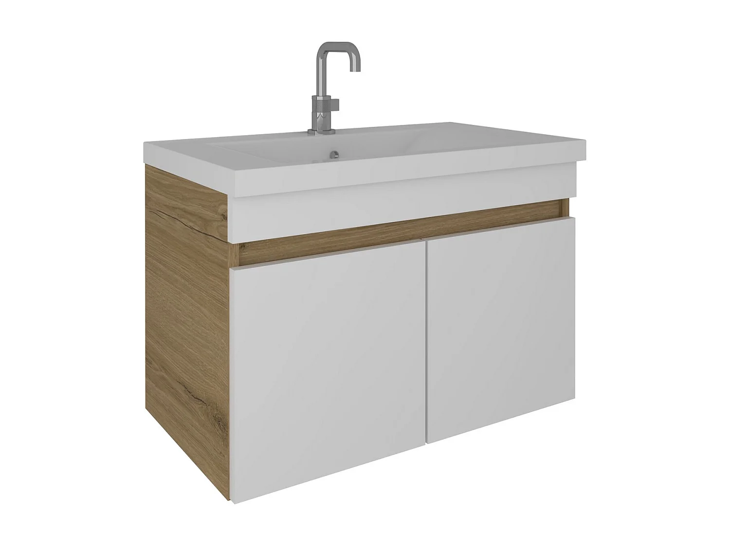 Meuble sous Lavabo Ruby, Blanc, 44x78x50 cm, Epikasa