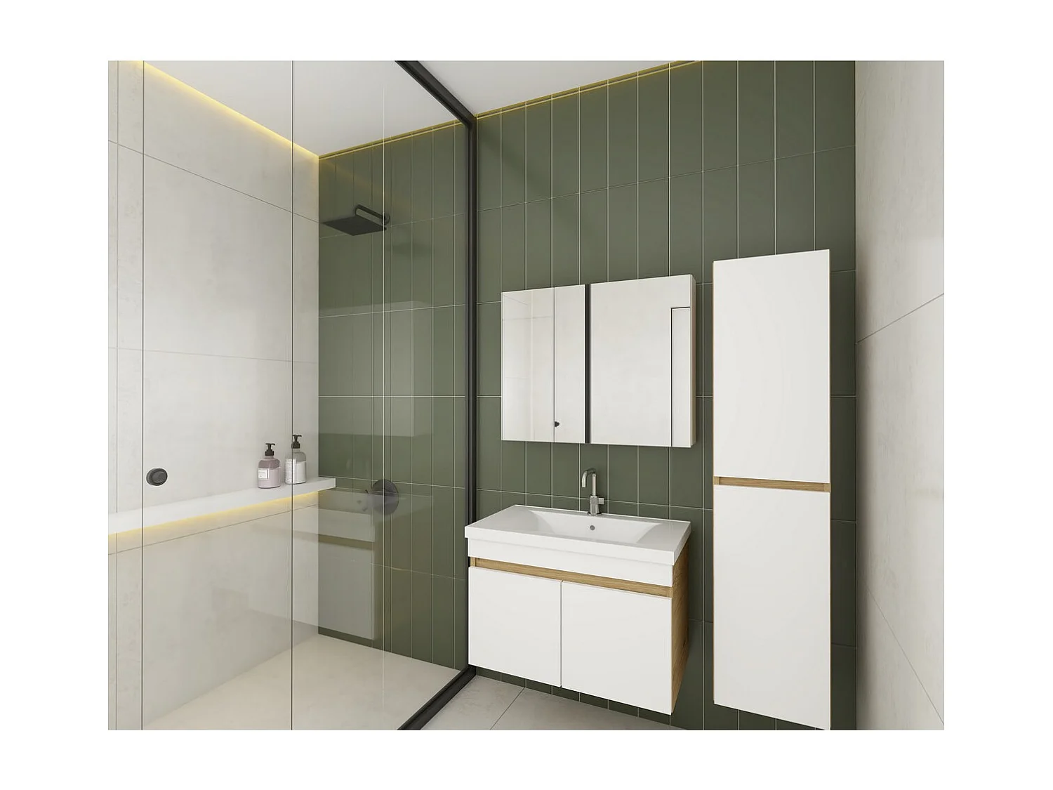 Meuble sous Lavabo Ruby, Blanc, 44x78x50 cm, Epikasa