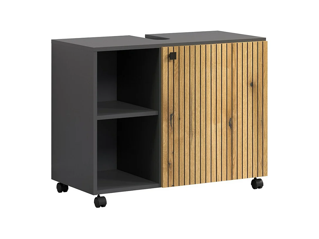 Badkamermeubel onder de Wastafel Pure, Antraciet, 80x42x64 cm, Seven Design