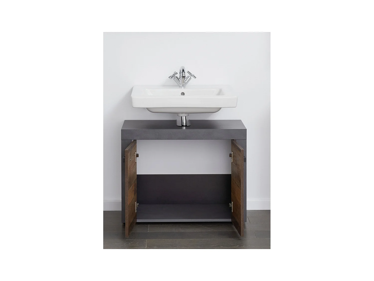 Badkamermeubel onder de Wastafel Indy, Bruin, 72x34x56 cm, Seven Design