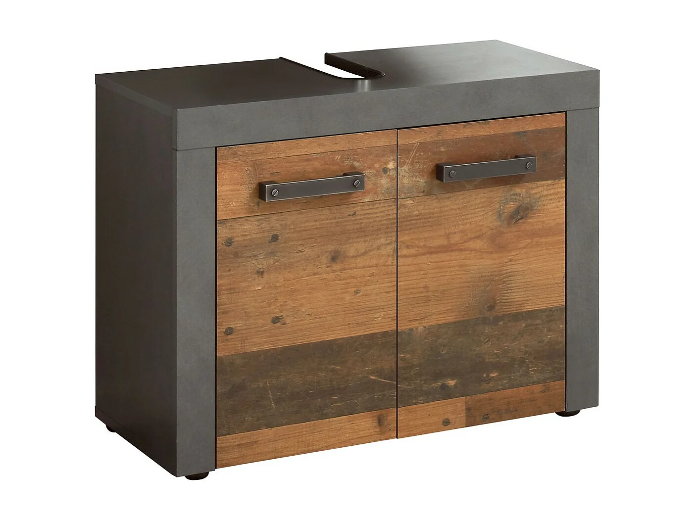 Meuble de Salle de Bain Sous Lavabo Indy, Marron, 72x34x56 cm, Seven Design