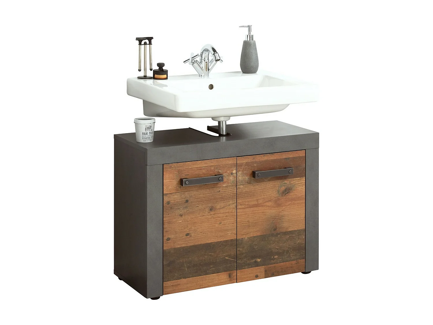 Meuble de Salle de Bain Sous Lavabo Indy, Marron, 72x34x56 cm, Seven Design