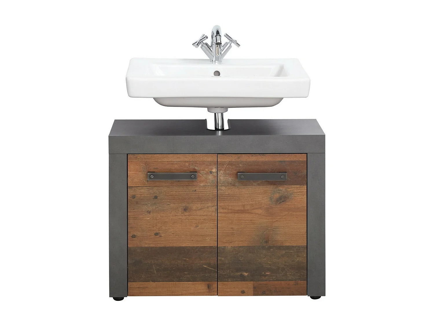 Meuble de Salle de Bain Sous Lavabo Indy, Marron, 72x34x56 cm, Seven Design