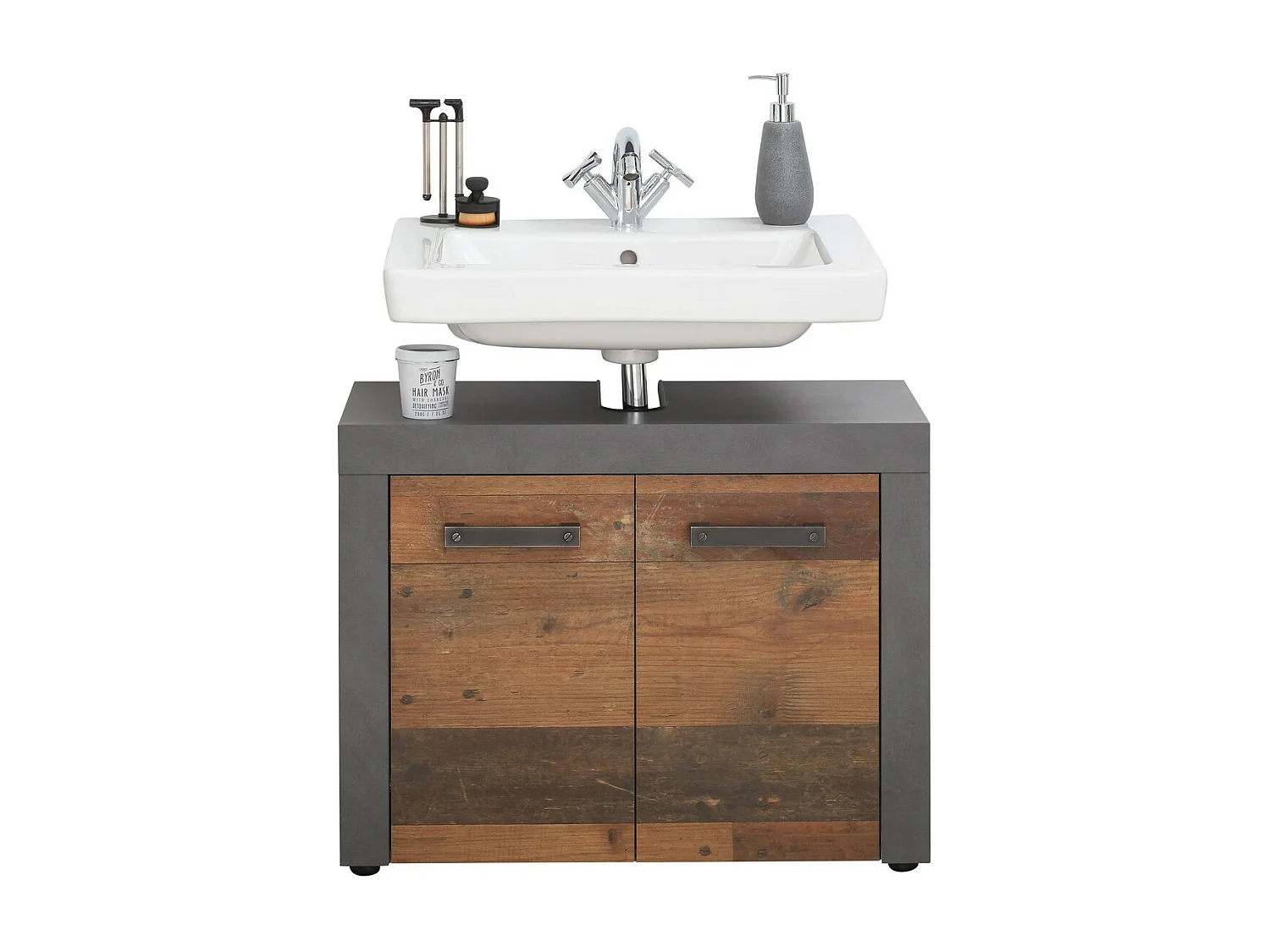 Meuble de Salle de Bain Sous Lavabo Indy, Marron, 72x34x56 cm, Seven Design