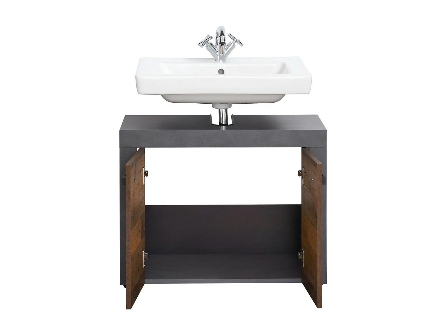 Meuble de Salle de Bain Sous Lavabo Indy, Marron, 72x34x56 cm, Seven Design
