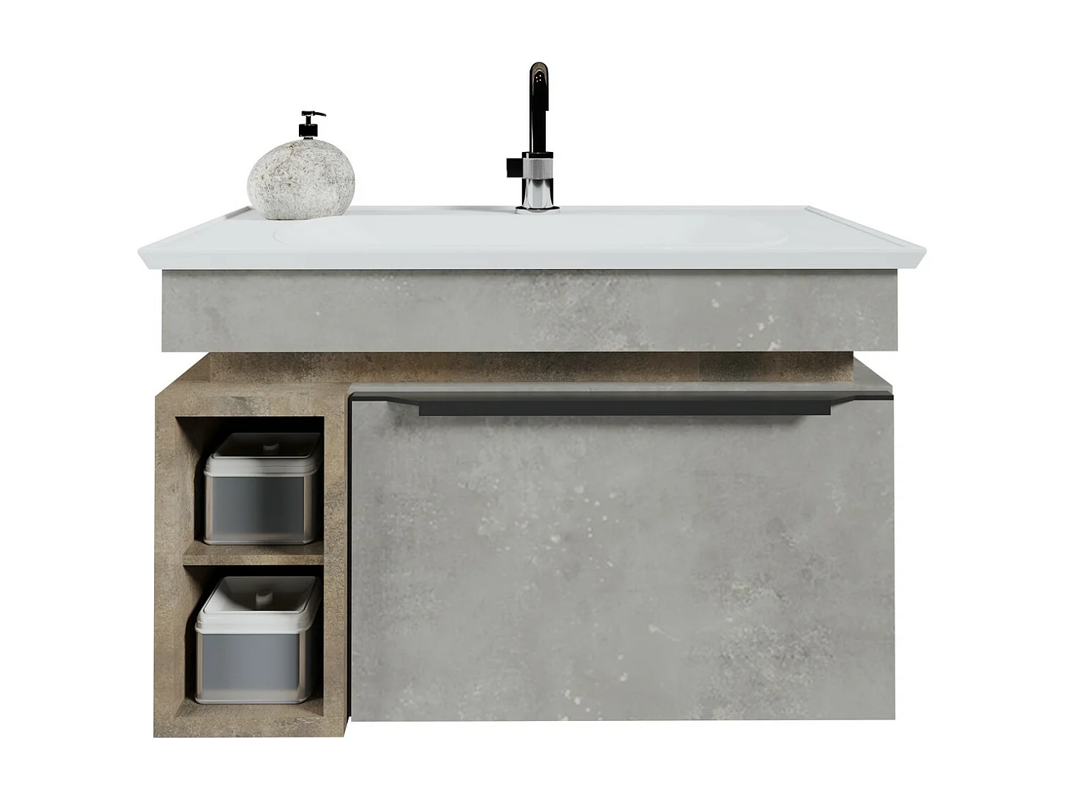 Móvel Sob o Lavatório Elegance, Cinzento, 44x77x51 cm, EPIKASA