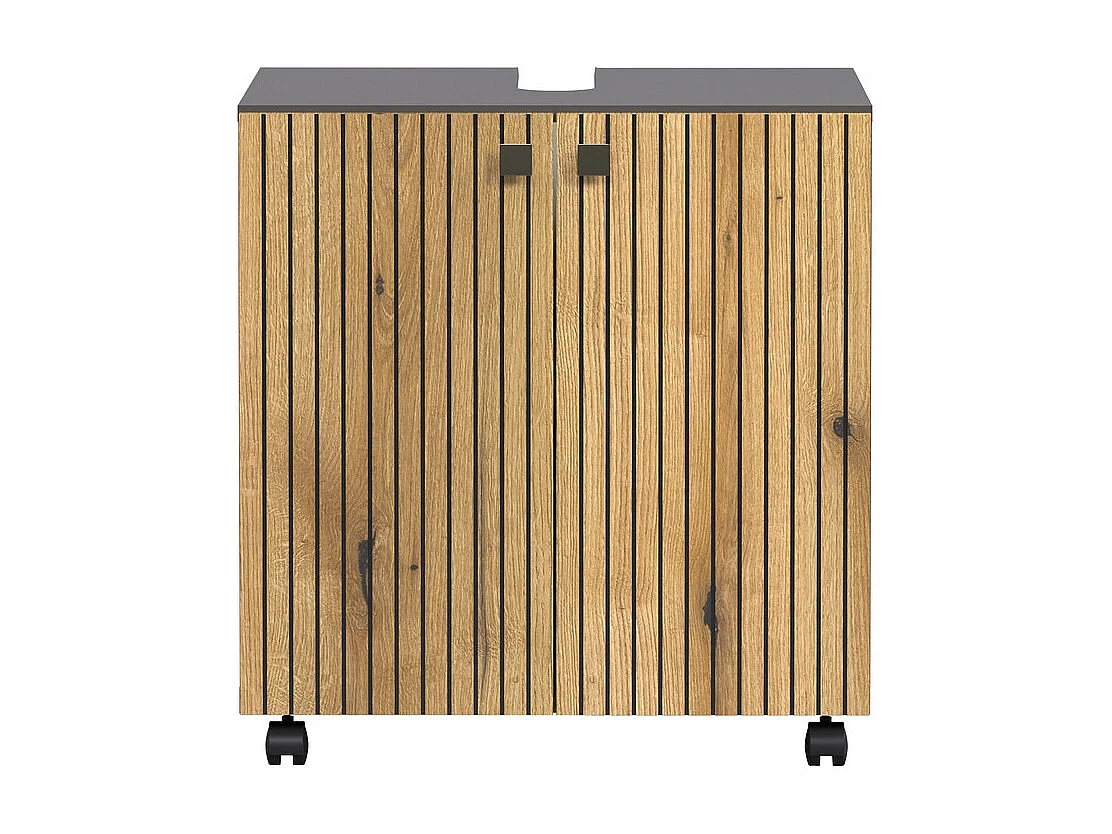 Meuble de Salle de Bain Sous Lavabo Pure, Anthracite, 60x42x64 cm, Seven Design