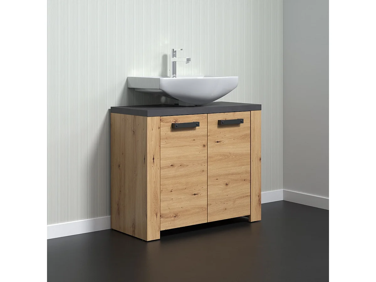 Meuble sous Lavabo Follow, Marron, 79x67x35 cm, EPIKASA