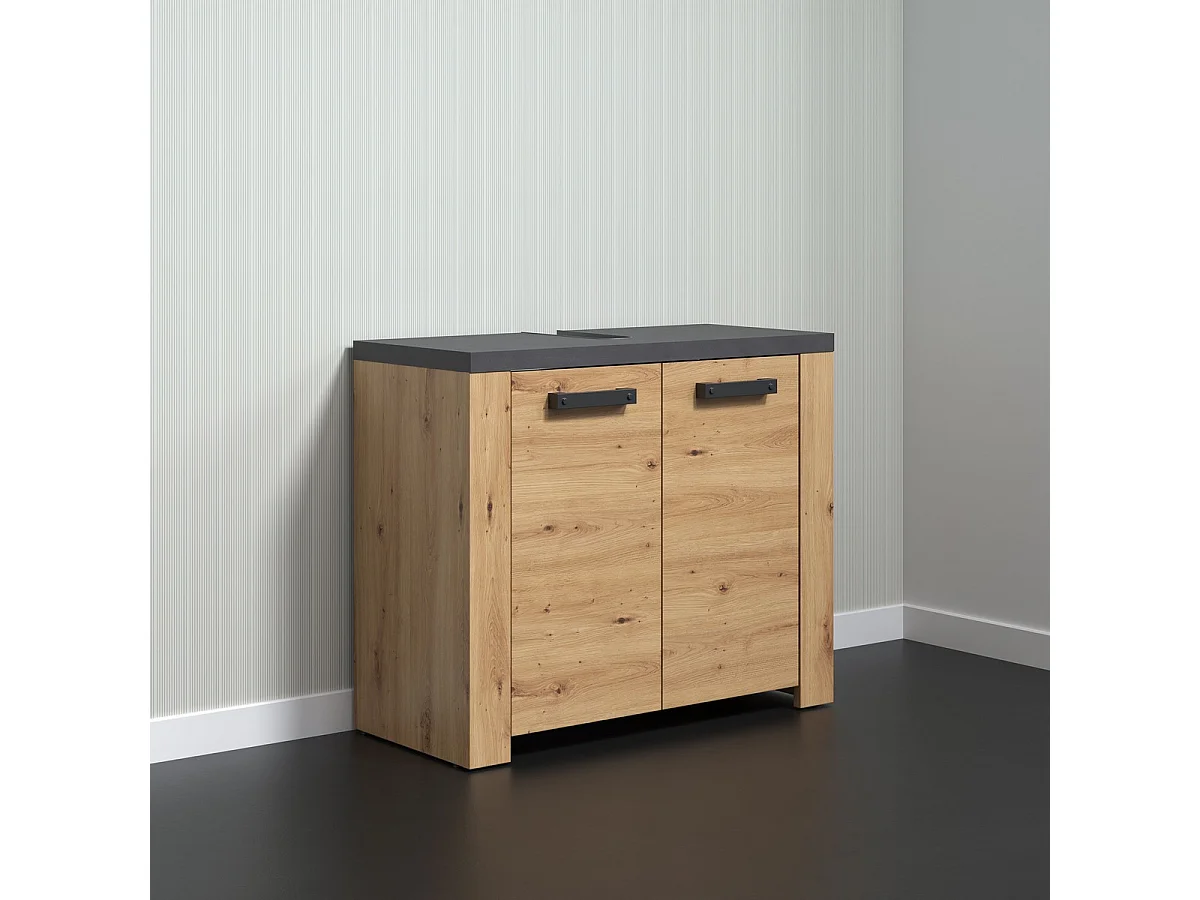 Meuble sous Lavabo Follow, Marron, 79x67x35 cm, EPIKASA