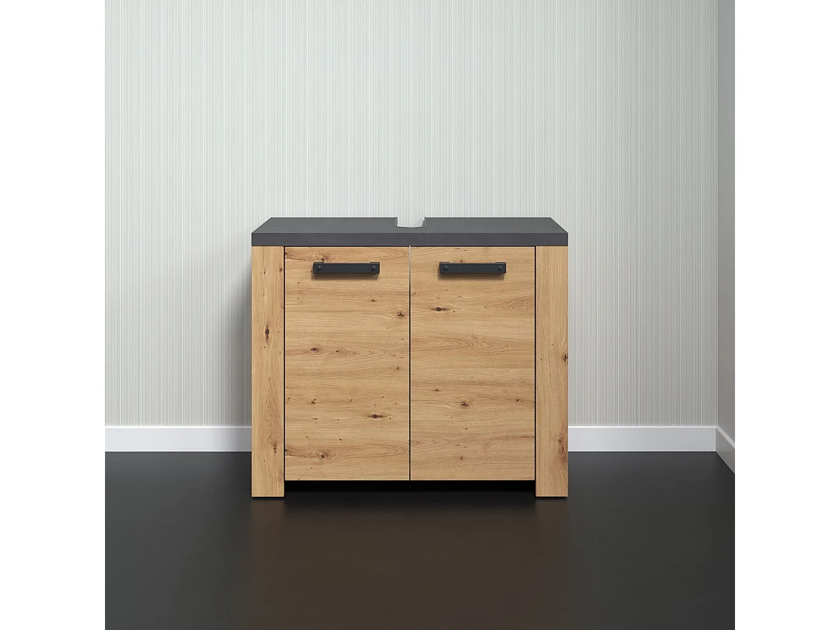 Meuble sous Lavabo Follow, Marron, 79x67x35 cm, EPIKASA