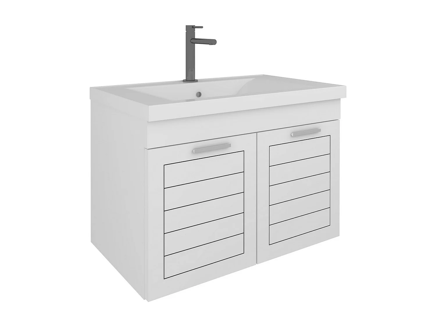Meuble sous Lavabo Vintage, Blanc, 44x78x50 cm, Epikasa